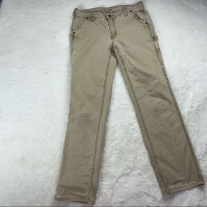 Carhartt Womens 6 Orginal Fit Khaki Denim Cargo Pants